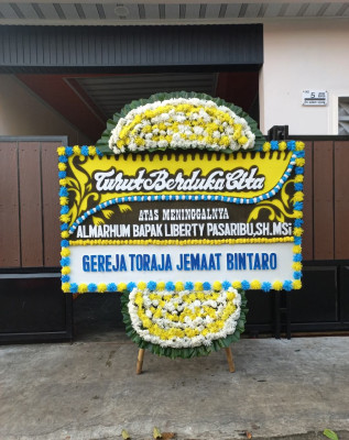 Papan Bunga Duka di Sukajawa Baru